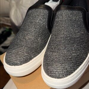 Elegant Black and Gray Men's Slip-On Loafers